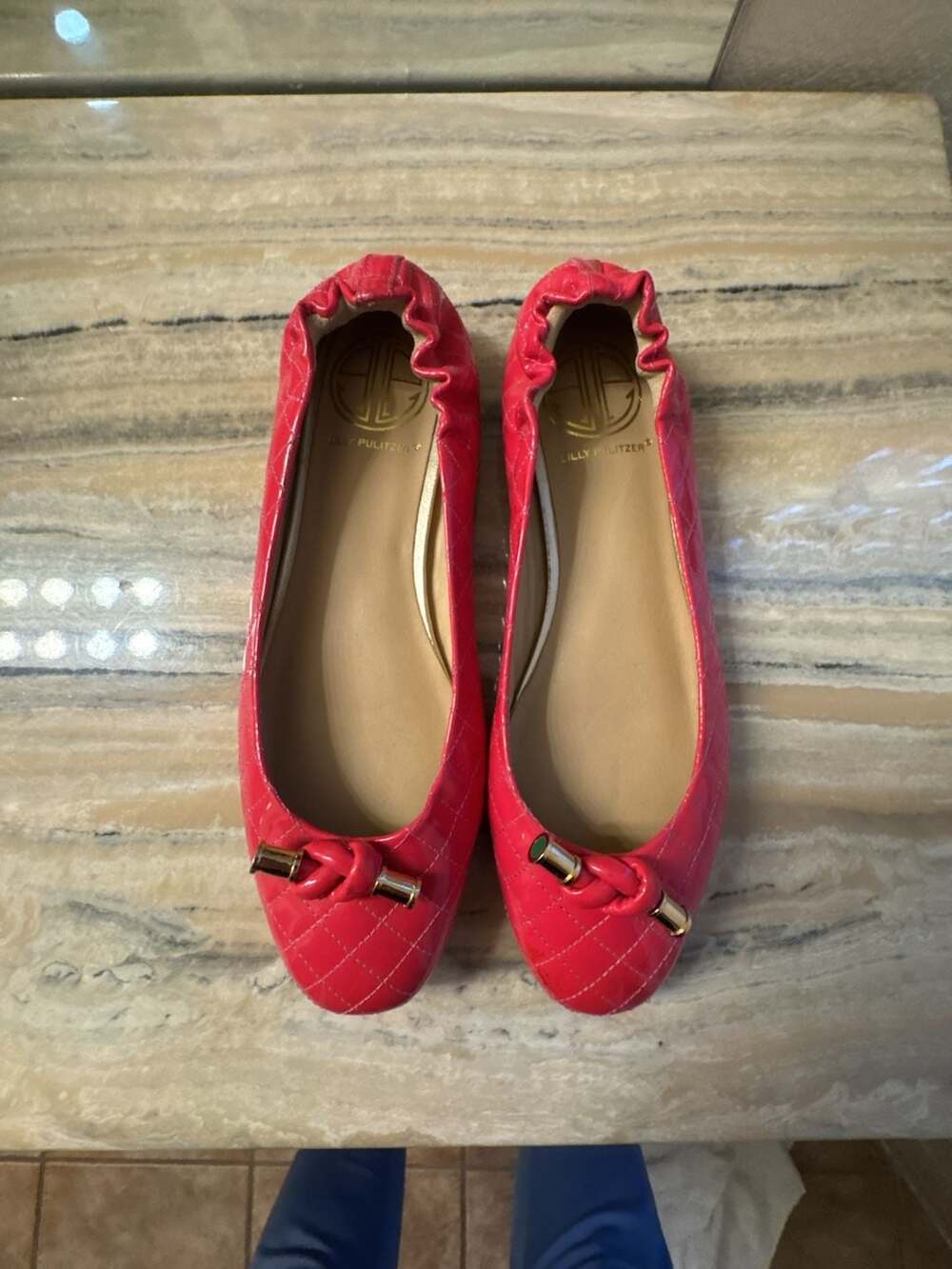 Lilly Pulitzer Pink Quilted Leather Ballet Flats